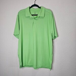 Spyder Mens Golf Polo Shirt Lime Green Short Sleeve Button Up Size XXL‎